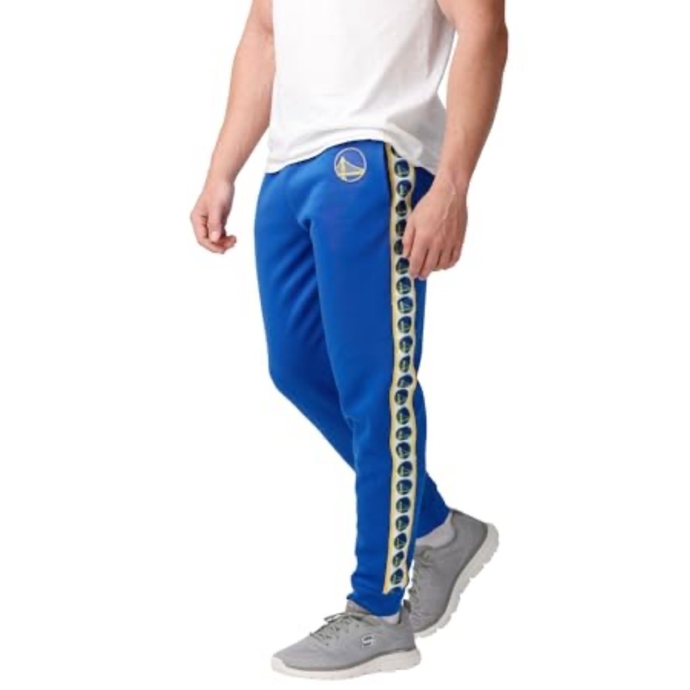 Golden State Warriors Blue Track Pants NEW Large XL NBA Basketball Blue Yellow